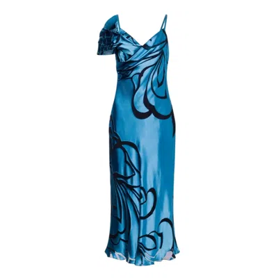 ALBERTA FERRETTI CASUAL WOMAN CLOTHES ALBERTA FERRETTI - DRESS - BLUE