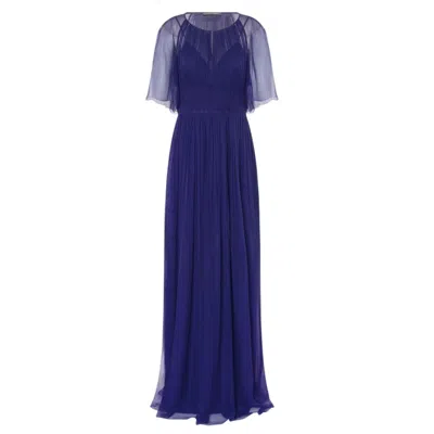 Alberta Ferretti Chiffon Dress Dresses Blue In Purple