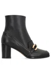 Alberta Ferretti Chain-detail Ankle Boots In Black