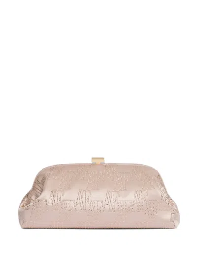 Alberta Ferretti Chain-strap Logo Clutch Bag In Pink