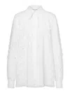 Alberta Ferretti Cut-out And Embroidery Detailed Shirt In Cotton Blend In White