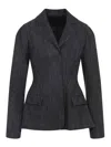 Alberta Ferretti Tailored Jacket With Flap Pockets And Lapel In Gray