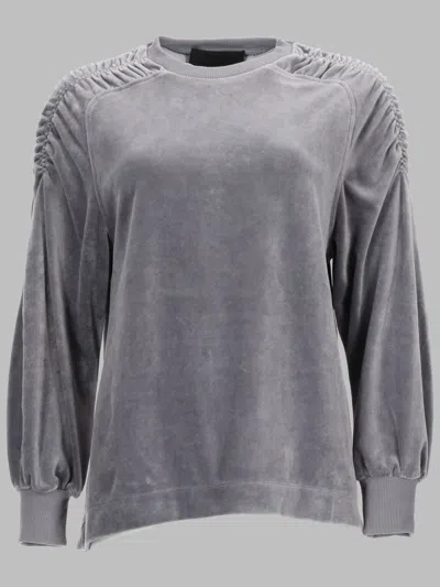 Alberta Ferretti Felpa In Ciniglia Di Cotone In Gray