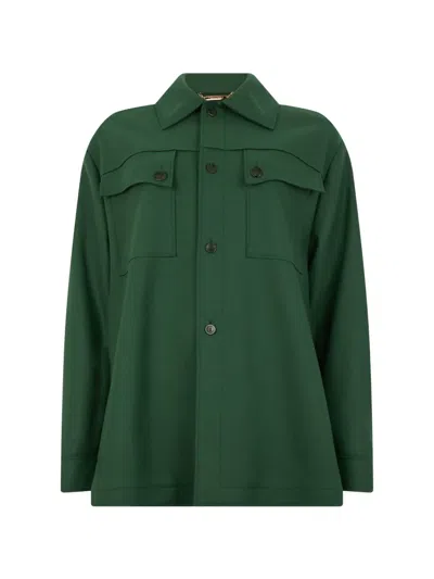 Alberta Ferretti Chest-pocket Button-up Shirt In Green