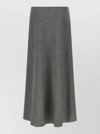Alberta Ferretti Chevron High Waist Flared Skirt Design In Gray