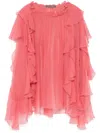 Alberta Ferretti Chiffon Blouse In 粉色