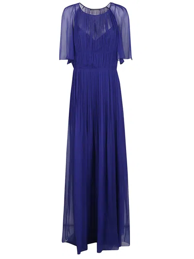Alberta Ferretti Chiffon Dress Dresses Blue In Purple