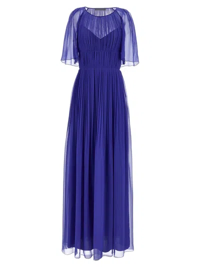 Alberta Ferretti Chiffon Dress Dresses Blue In Purple