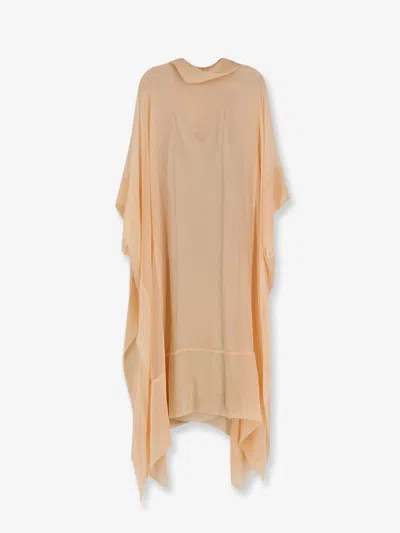 Alberta Ferretti Chiffon Dress In Neutral