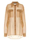 Alberta Ferretti Pointed Collar Sheer Fabric Shirt