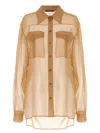 Alberta Ferretti Chiffon Shirt In Metallic