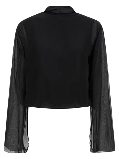 Alberta Ferretti Chiffon Shirt Shirt And Blouse Black