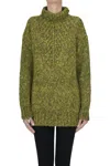 Alberta Ferretti Chunky Knit Turtleneck Pullover In Multi