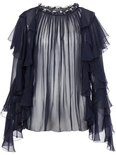 Alberta Ferretti Classic White Shirt With Tailored Fit In Black