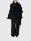 Alberta Ferretti Flowing Open Front Cape With Draped Design In Black