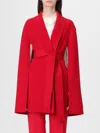 Alberta Ferretti Double-breasted Belted Blazer In Red