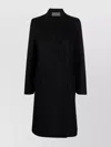 Alberta Ferretti Coat Double Cloth Flap Pockets In Black