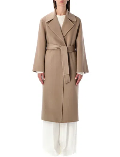 Alberta Ferretti Coat In Double-face Wool In Brown
