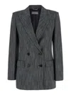 Alberta Ferretti Woman Blazer Black Size 10 Viscose In Grey
