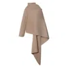Alberta Ferretti Asymmetric Draped Poncho In Brown