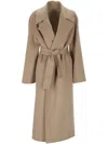 Alberta Ferretti Alberta Ferreti Coat In Double-face Wool In Neutral