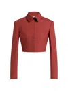 Alberta Ferretti Collared Jacket In Red