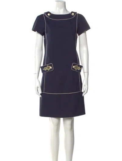 Pre-owned Alberta Ferretti Colorblock Pattern Mini Dress In Blue