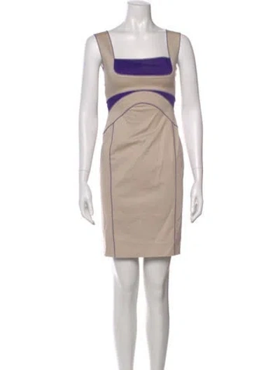 Pre-owned Alberta Ferretti Colorblock Pattern Mini Dress In Gray