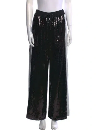 Pre-owned Alberta Ferretti Colorblock Pattern Wide Leg Pants In Black