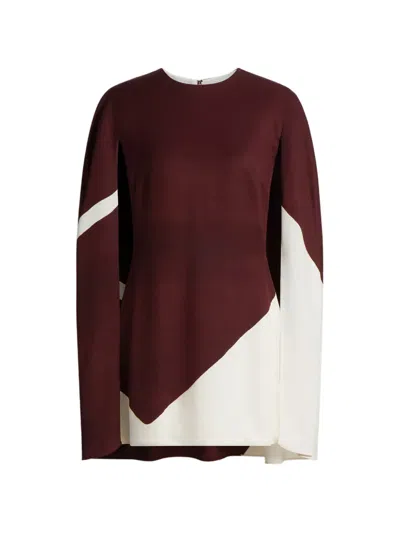 Alberta Ferretti Colourblock Dress In Burgundy