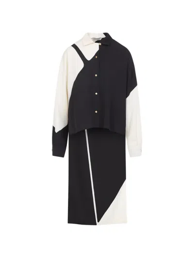 Alberta Ferretti Colour-block Shirt In Black
