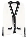 Alberta Ferretti Contrast-trim Cardigan In White