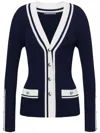 Alberta Ferretti Cardigan Mit Kontrastdetails In Blau