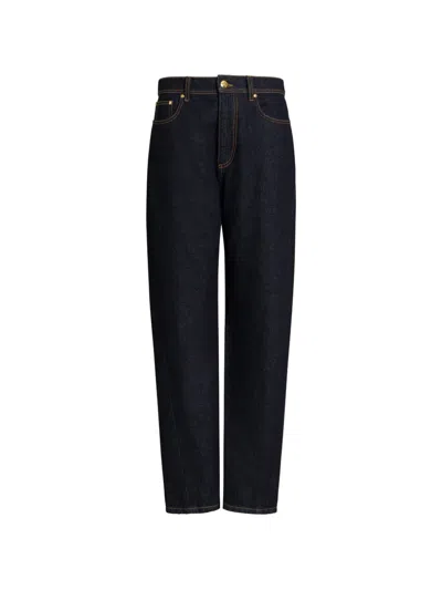 Alberta Ferretti Contrast-stitching Jeans In Blue