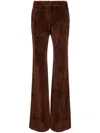 Alberta Ferretti Cordoroy Flared Trousers In Brown