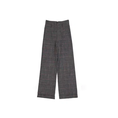 Alberta Ferretti Cotton And Wool Trousers In Gray