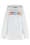 Alberta Ferretti Lettering-patch Hoodie In White