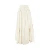 Alberta Ferretti Cotton Long Skirt With Cargo Pockets In Beige