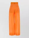 Alberta Ferretti Cotton Palazzo Pant Back Pockets In Orange