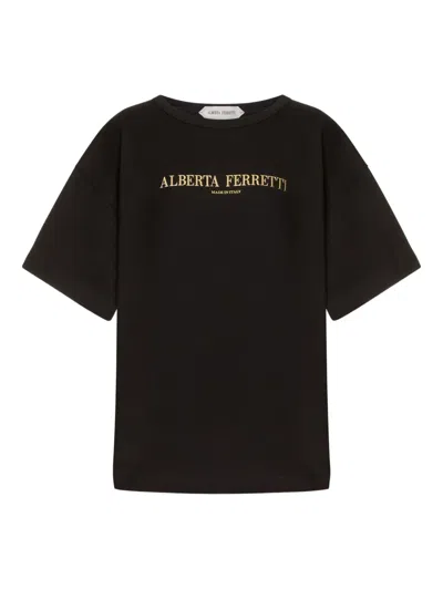 Alberta Ferretti Cotton T-shirt In Black