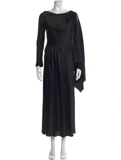 Pre-owned Alberta Ferretti Cowl Neck Long Dress In Black