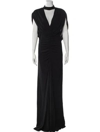 Pre-owned Alberta Ferretti Cowl Neck Long Dress In Black