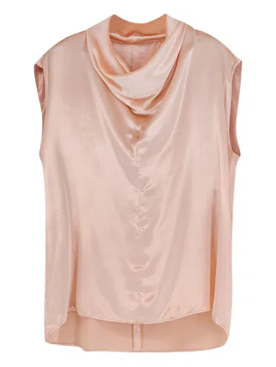 Alberta Ferretti Cowl-neck Sleeveless Top In Pink