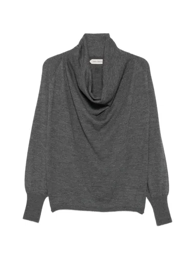 Alberta Ferretti Cowl-neck Sweater In Gray