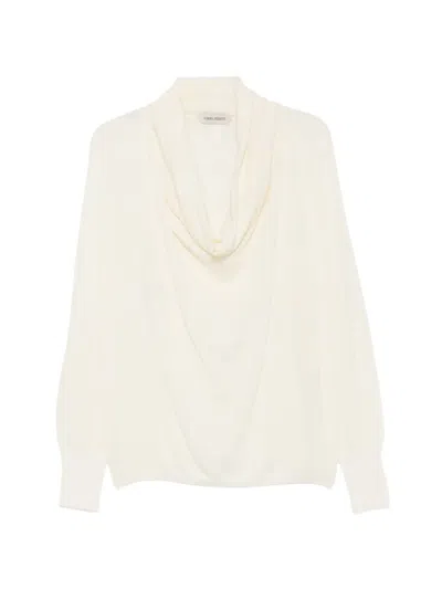 Alberta Ferretti Cowl-neck Sweater In White