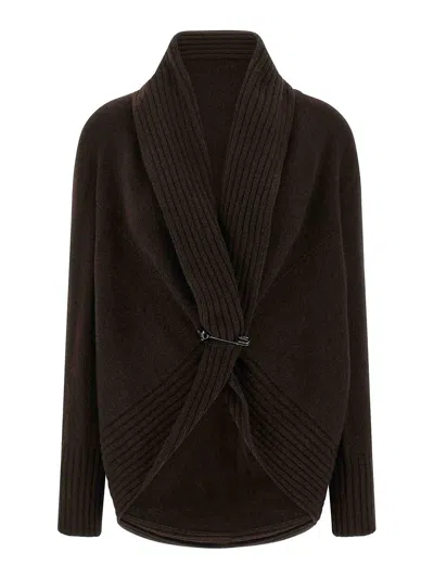 ALBERTA FERRETTI BROOCH CARDIGAN