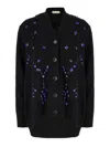 Alberta Ferretti Crystal-embellished Cardigan In Black
