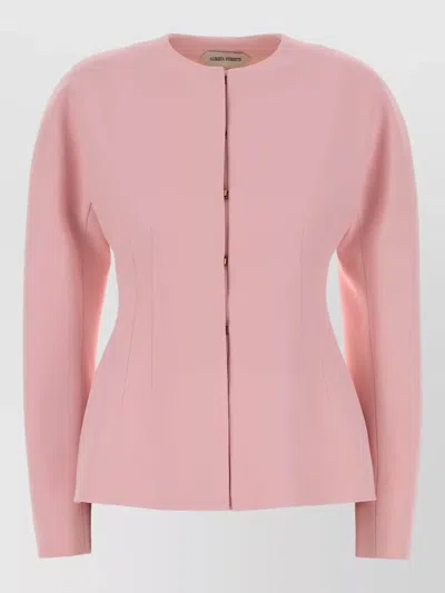 Alberta Ferretti Crepe Blazer Structured Silhouette Long Sleeves In Multi