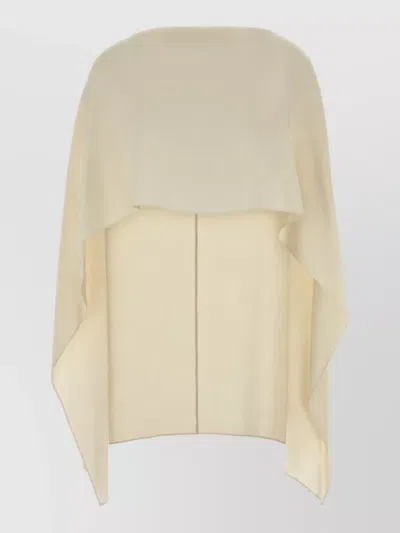 Alberta Ferretti Crepe Cape Blouse In Gray