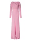 Alberta Ferretti Crepe Dress In Pink